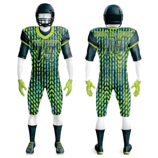 Custom Sublimation American Football Uniforms 12 Set Spandex Polyester Jersey Pant Short Sleeve for Adult and Youth