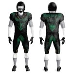 2025 Custom Team American Football Uniforms Youth Tackle Twill Black Sublimation American Football Jersey Short Uniform Sets