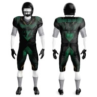 2025 Custom Team American Football Uniforms Youth Tackle Twill Black Sublimation American Football Jersey Short Uniform Sets